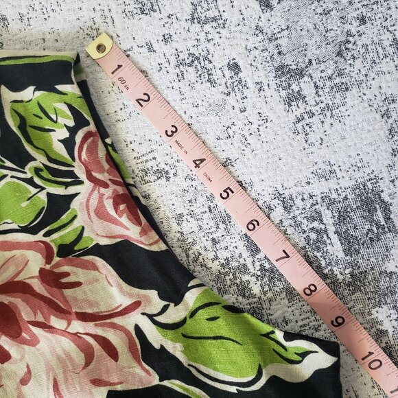 Vintage Bob Mackie Studio Black Floral Linen Lined Sleeveless Wrap Vest - Picture 11 of 14